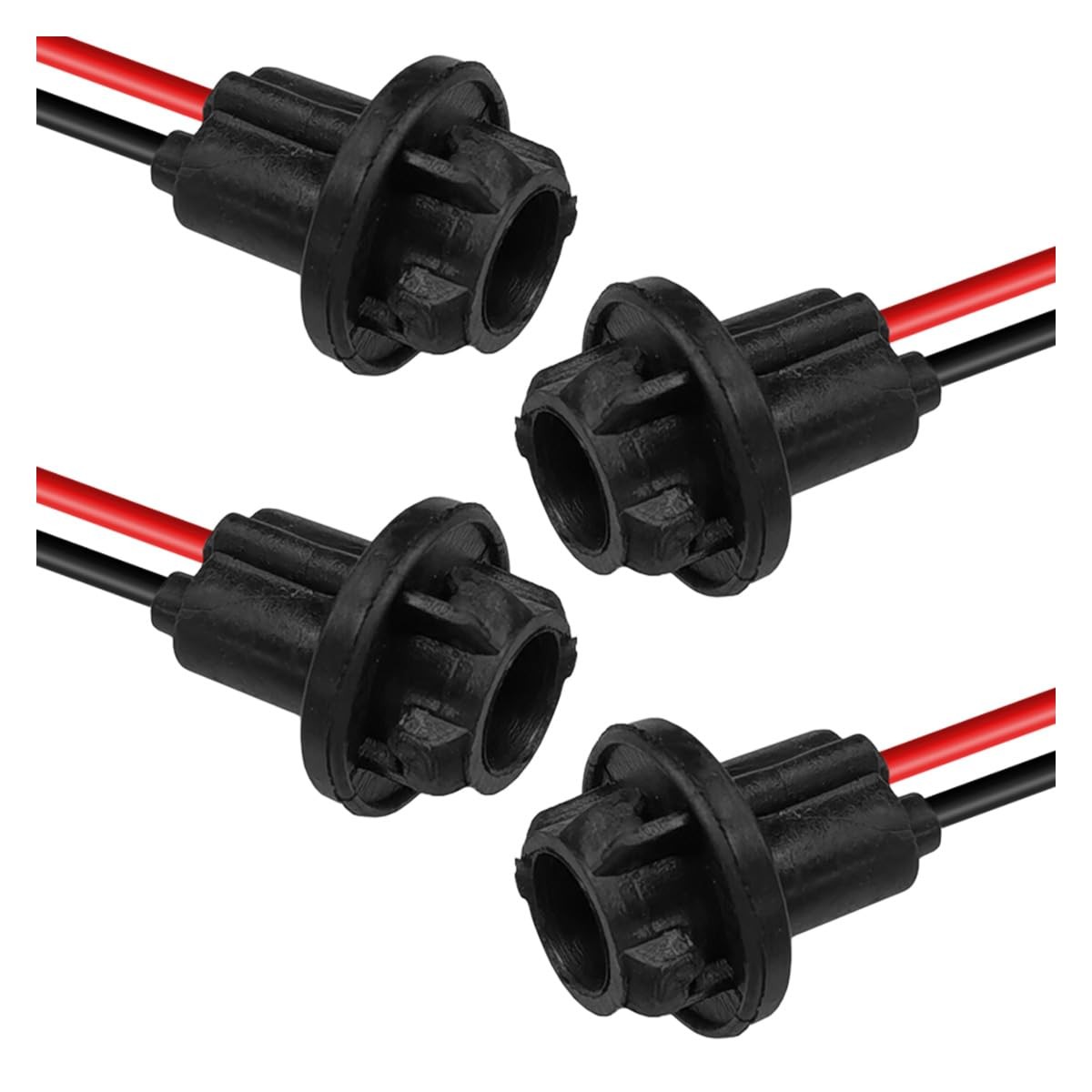 UHANBUT T10 W5W 194 Bulb Socket with Wire Pigtail, Universal LED Bulbs 4PCS