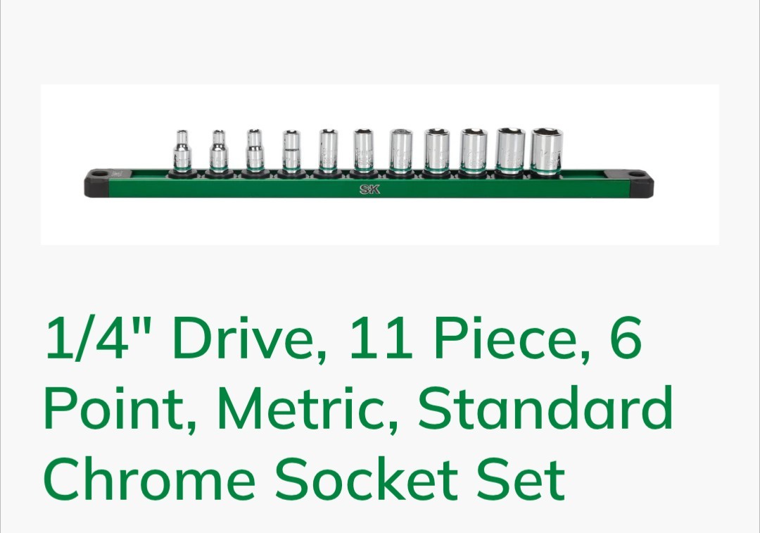 SK Professional Tools 1/4″ Drive Metric Socket Set Standard 6-point New Lifetime