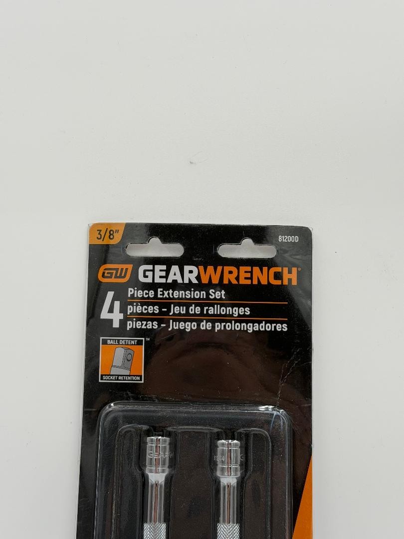 GearWrench Tools,Part#81200,4 pc. Extension Set(1-1/2″, 3″, 6″ & 12″),3/8″ Drive