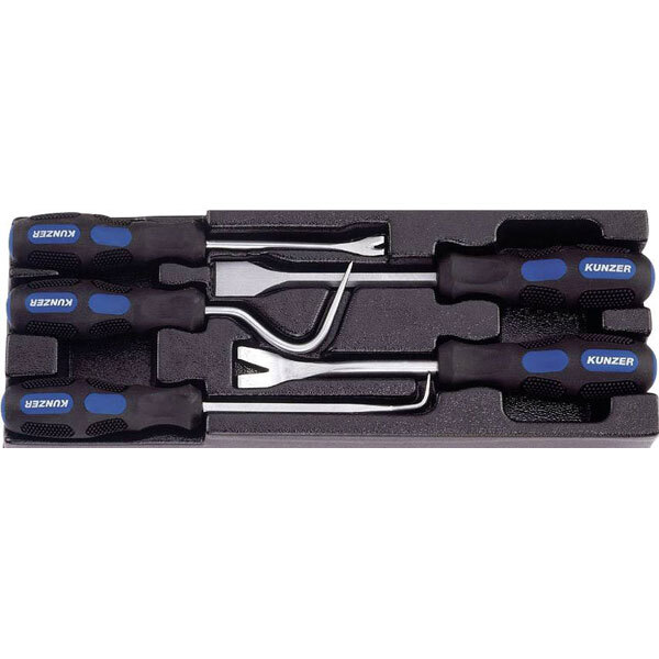 Kunzer 7CH05 5-part Clip-and-Lever Tool Set for Door Panels & Wheel Caps