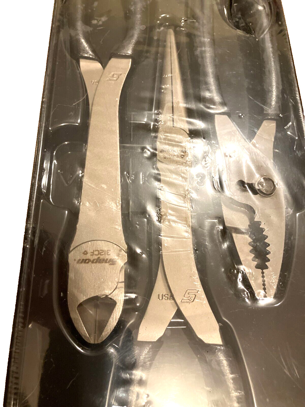 NEW Snap-on™ 3pc HeavyDuty Pliers Set PL330ACF Black Vinyl Grip 312CF 49ACF