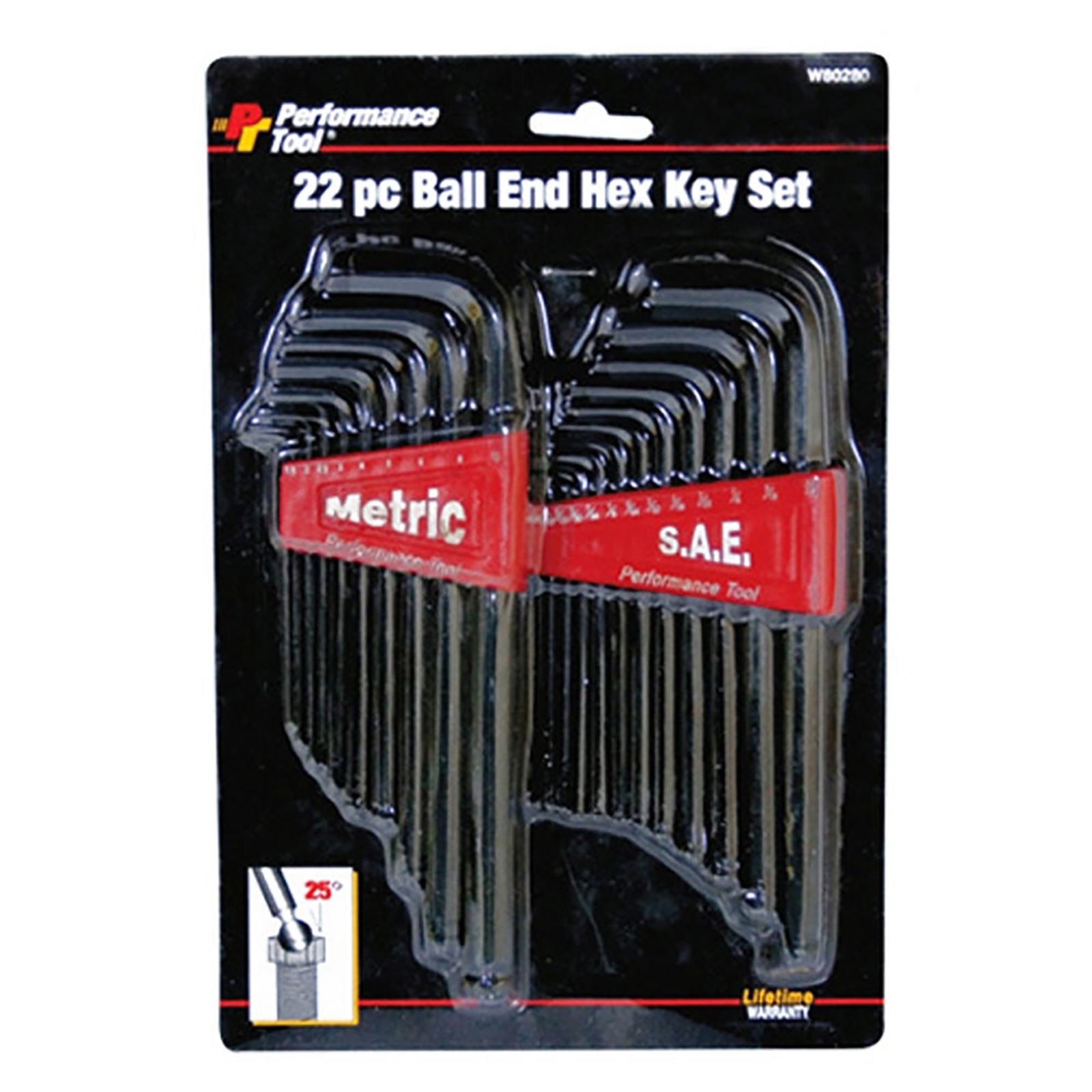 Performance Tool SAE/Metric Ball End Hex – 22-Piece W80280