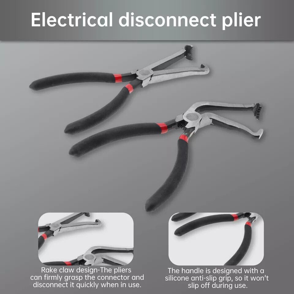 2PCS For Lisle 37960+37980 Electrical Disconnect Pliers Rubber non-slip sleeve