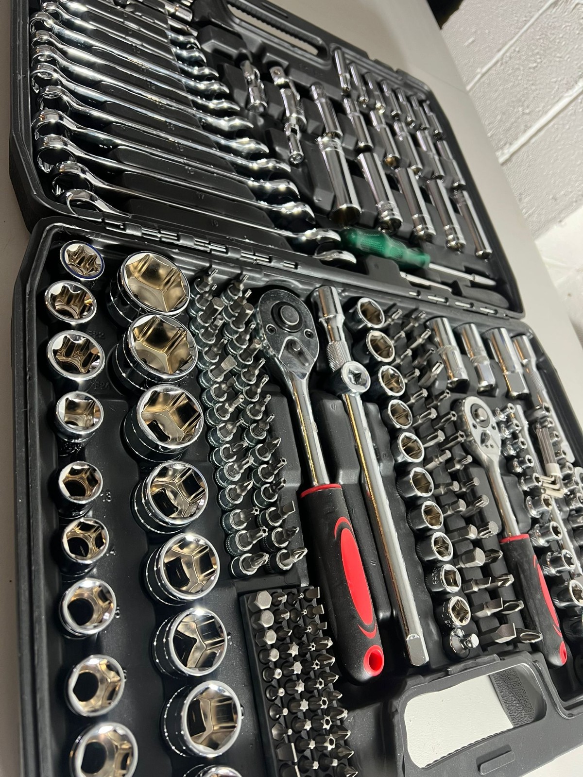 RED 216 Socket Set 1/4 3/8 1/2″ Spanner Drive Ratchet Wrench Mechanic Tools Set