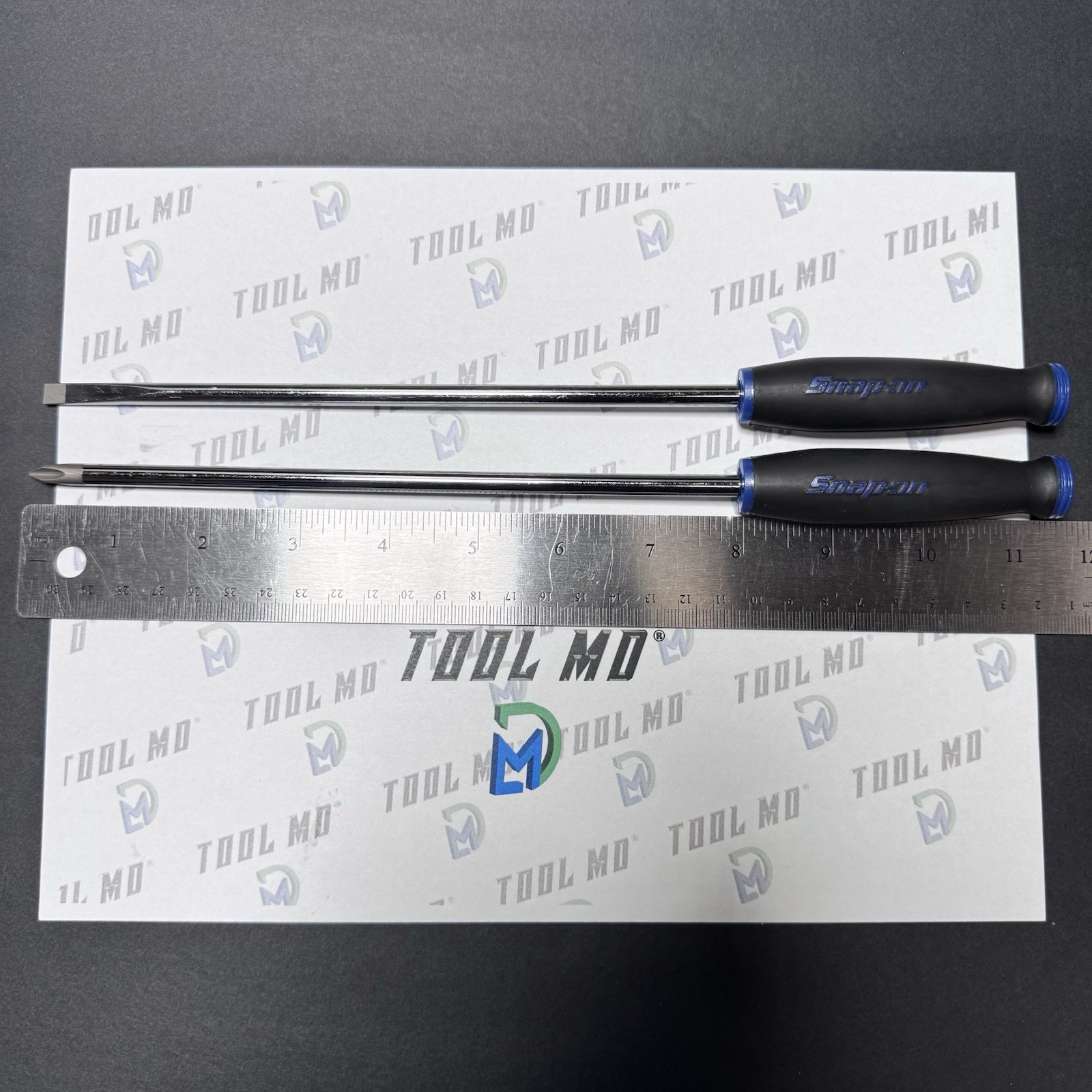 Snap-on Tools NEW 2pc CUSTOM 11-1/2″ POWER BLUE Ratchet Handle Screwdriver Set