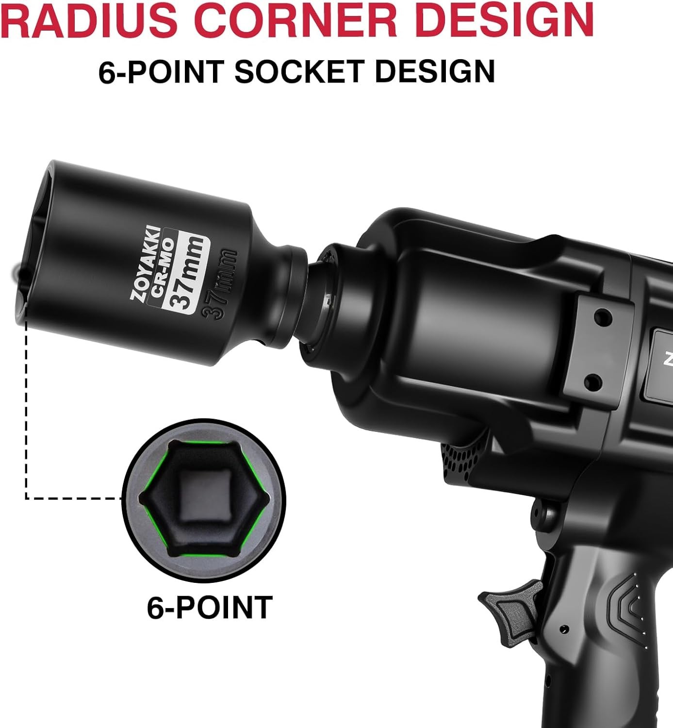 Innovative 1/2″ Drive 6PT Impact Socket – 37mm Deep, Built to Last and Perform
