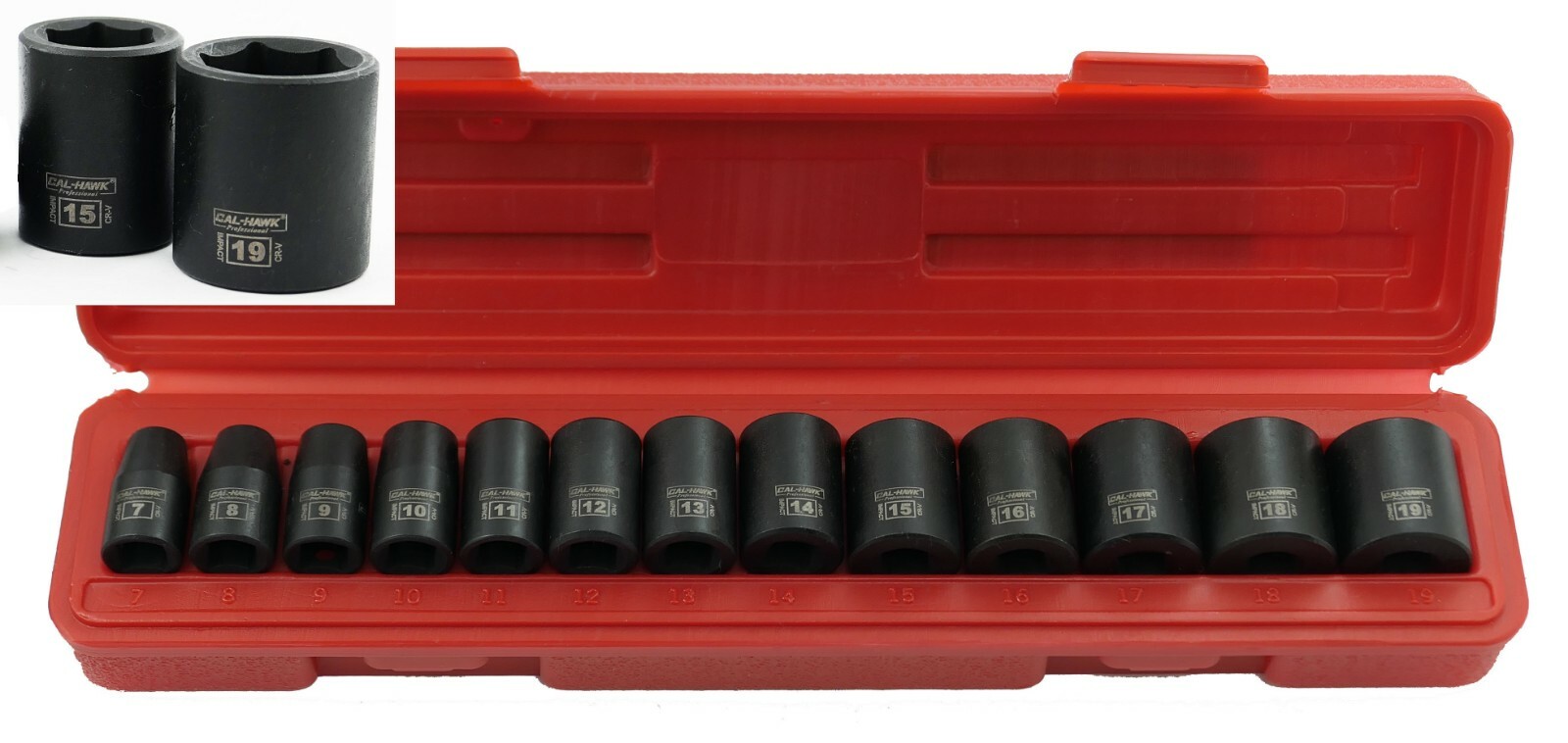 13 pc 3/8″ Dr. 6 POINT Metric Shallow Impact Socket Chrome Vanadium CRV Set