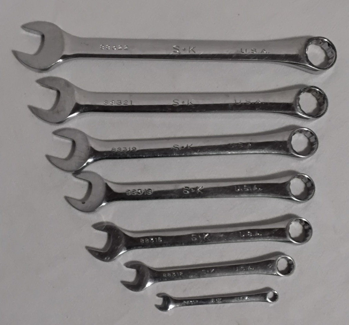 SK Hand Tool 7pc 12 Point Metric Combination Wrench Set Lot USA