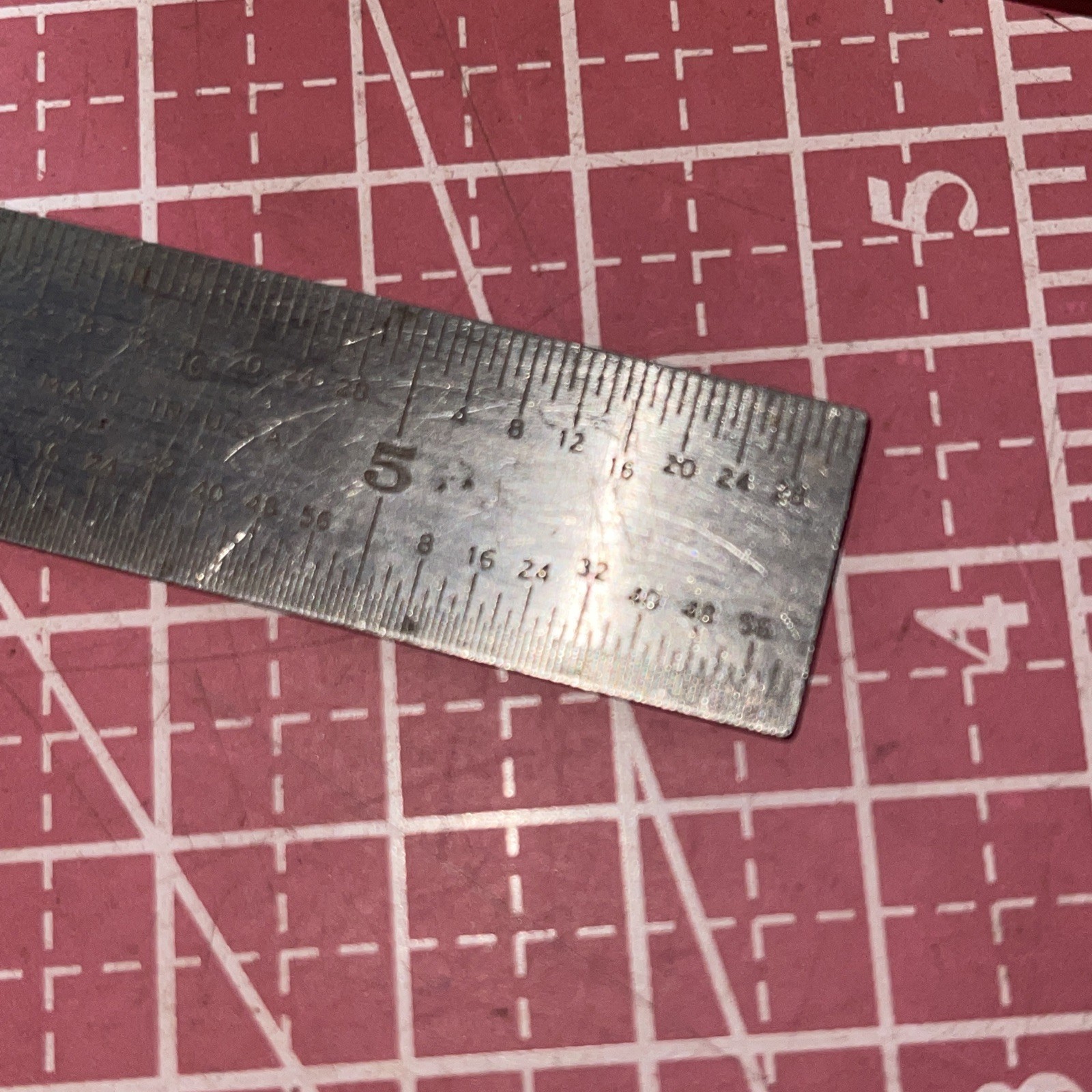 Vintage General USA No 308 Stainless Steel 6” Machinist Pocket Ruler USA 6 In