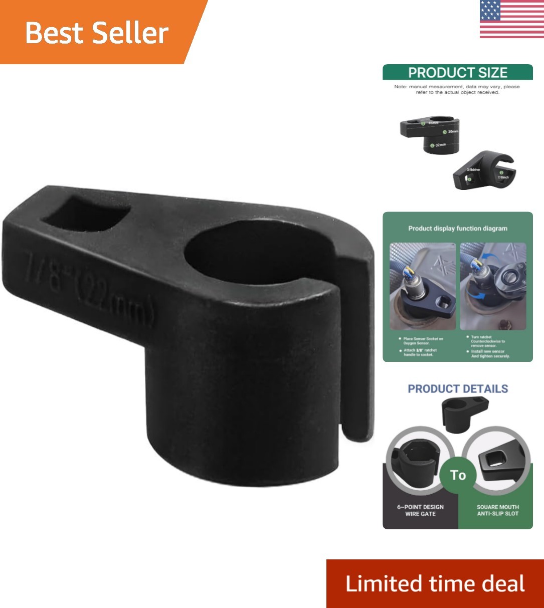 Essential 7/8-Inch Offset Socket for Oxygen Sensors – DIY Car Maintenance Must