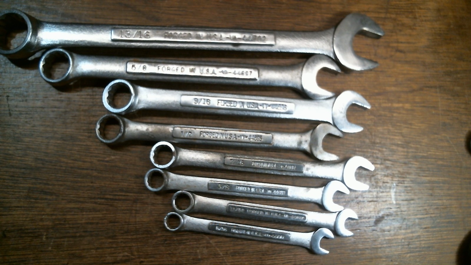 LOT C9 Craftsman USA 8 pc 5/16 TO 13/16 Combination Wrench Set 12 pt CLEAN