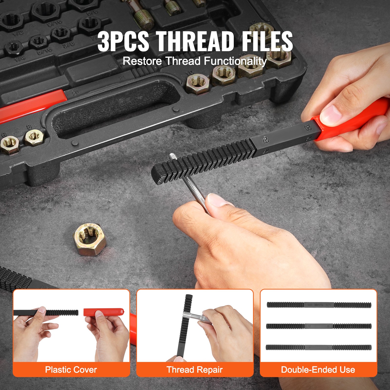 Uimoso 49PCS Thread Chaser Set for UNC, UNF, and Metric Thread Repair Tools