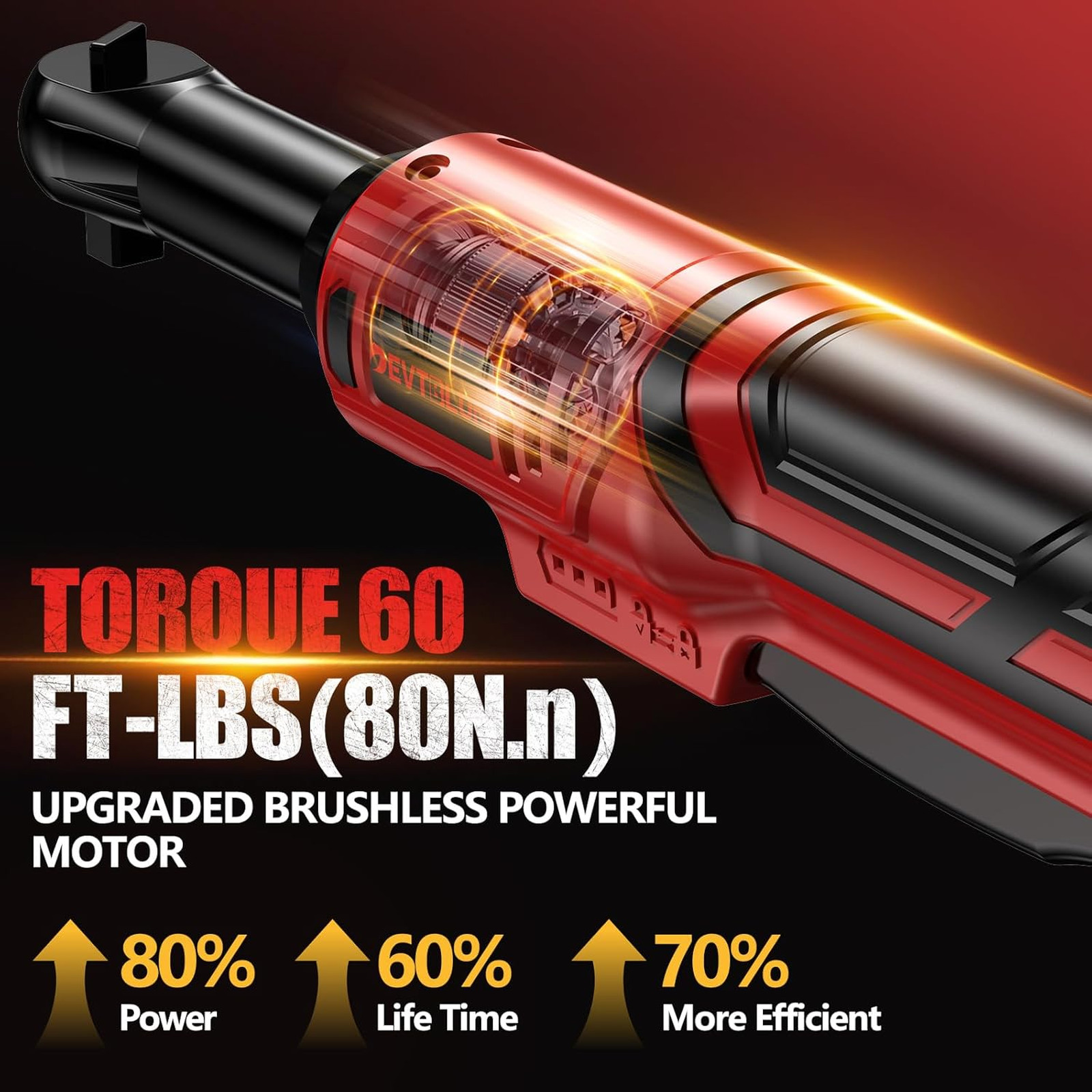 3/8″ Cordless Power Ratchet Wrench Compatible with Milwaukee 18V Battery (No