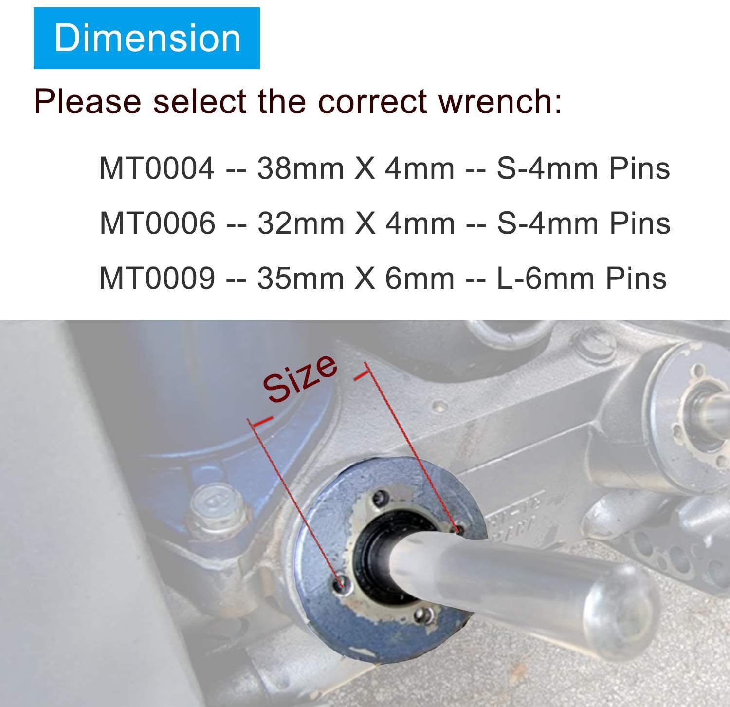 Outboard Trim/Tilt Pin Wrench MT0009-35mm x 6mm fit Showa, Yamaha, Suzuki, Honda