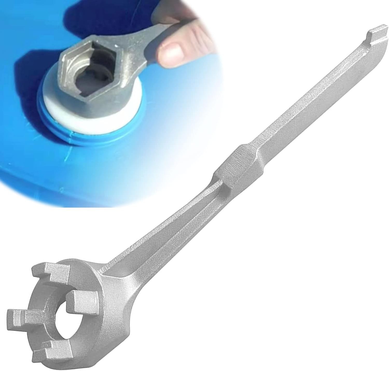 Multi-Functional Aluminum Drum Wrench – Fits Plastic & Metal Bung Caps 2″/3/4″