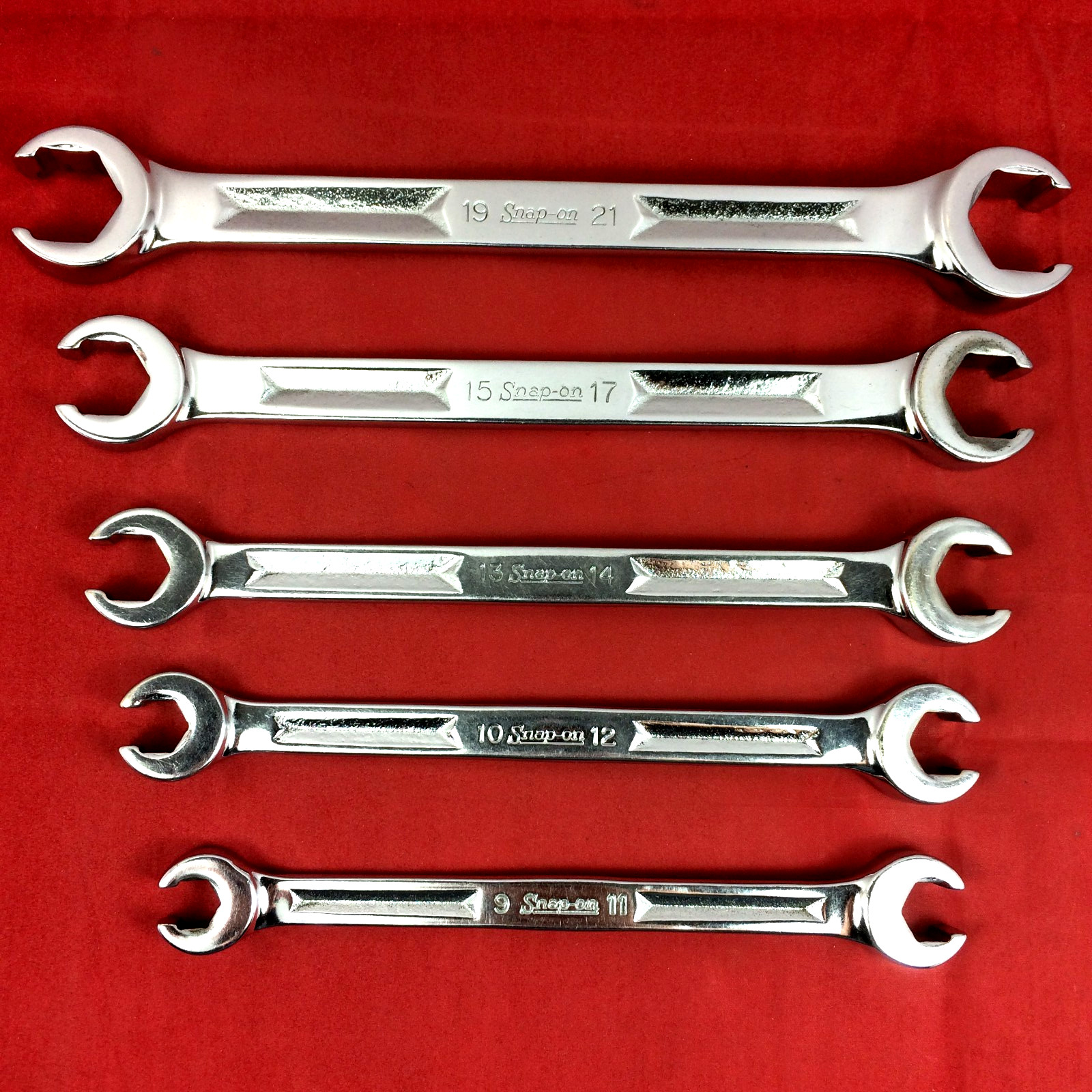 Snap-on 9mm-21mm RXM605 Metric Double End Flare Nut Line Wrench Set
