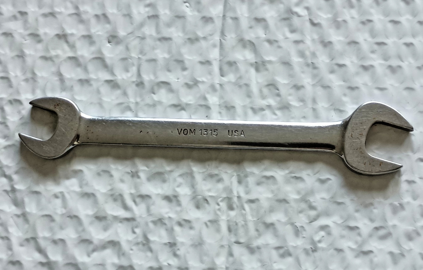 SNAP ON VOM1315, 13MM. x 15MM. DOUBLE OPEN-END WRENCH, 6.5″ LONG.