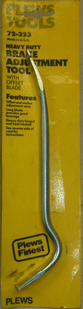 NOS! PLEWS HEAVY DUTY BRAKE ADJUSTMENT TOOL w/ OFFSET BLADE, No. 72-323