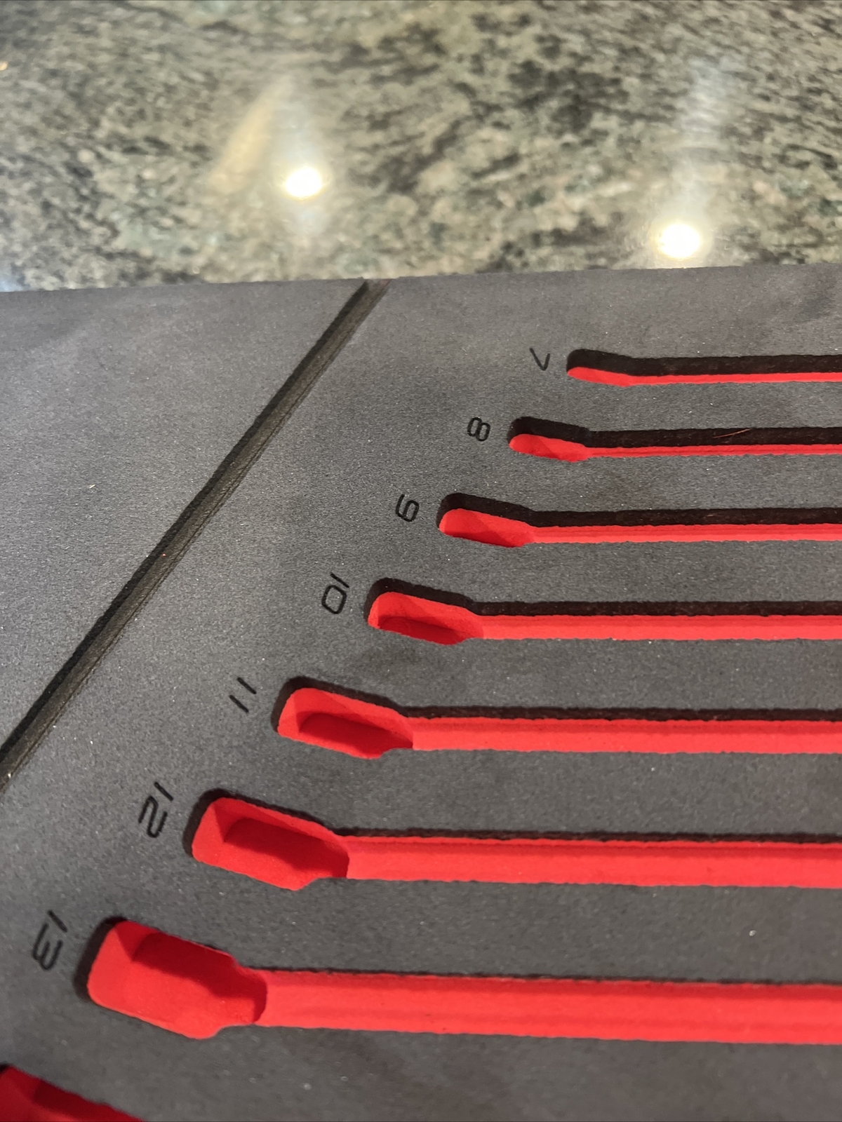 Snap On fmwr01br foam tray for 7-19mm wrench set no tools