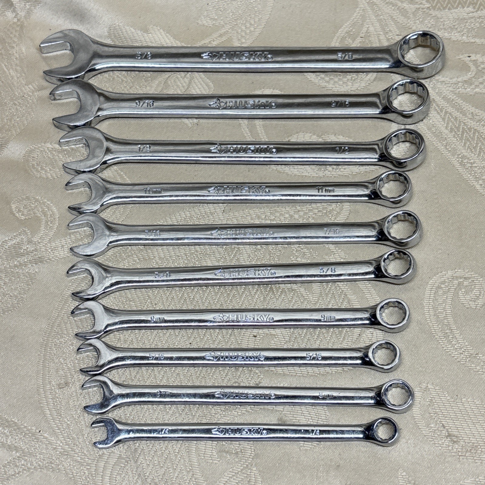 Set Of 10 Husky Chrome Vanadium Wrenches