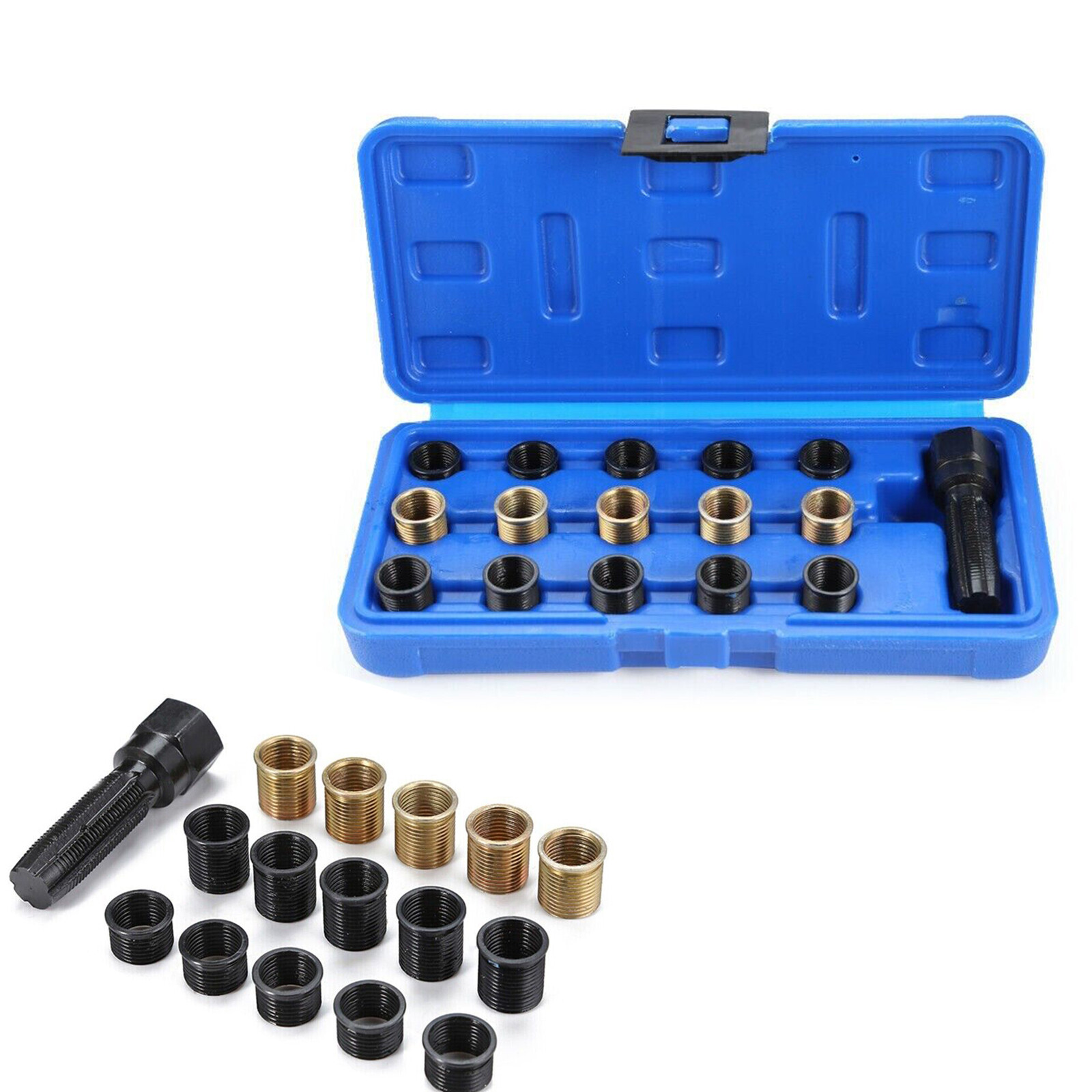 M14 x 1.25 mm Thread Reamer Inserts Kit Spark Plug Rethread Repair Tap Tool