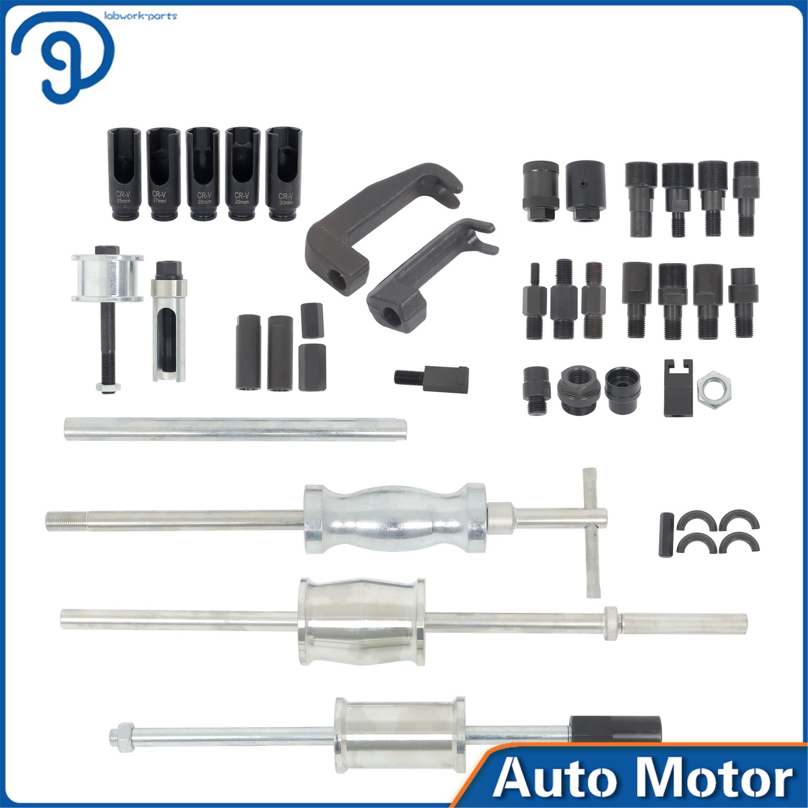40 Pcs Diesel Injector Remover Slide Hammer Puller Extractor Kit Complete Tool