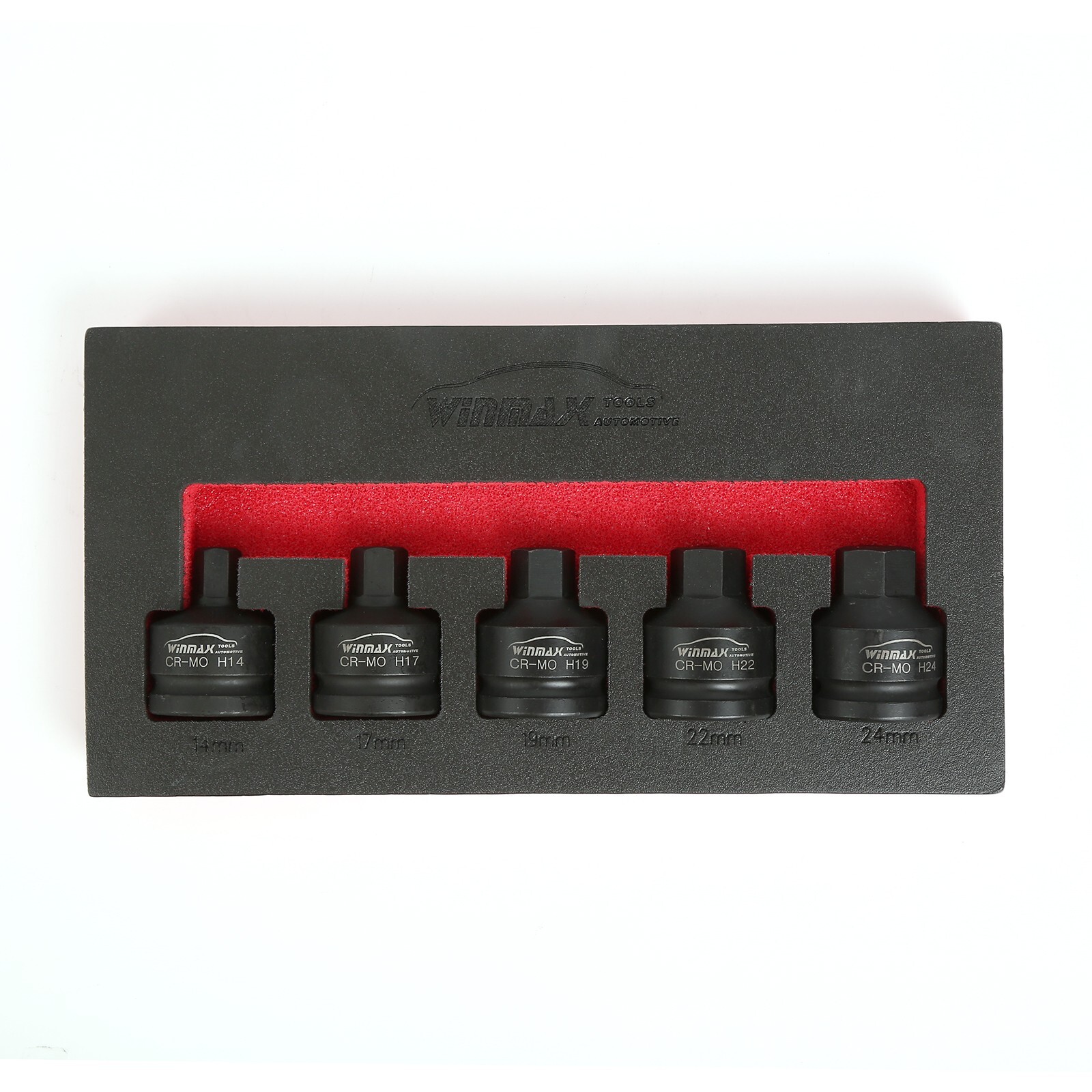 3/4 Inch Drive Impact Hex Driver Set 3/4, 7/8, 1 ,1-1/8, 1-1/4 in Cr-Mo Sockets