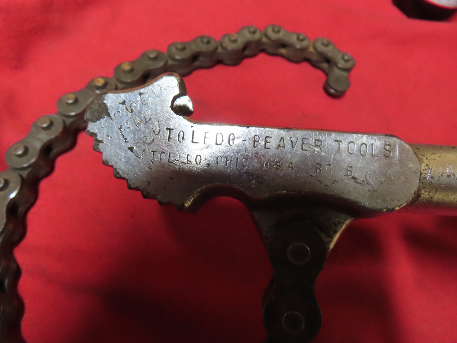 OTC like Chain Wrench,Toledo Beaver,20-1/2″OA,fits 6-1/2″pipe,USA~GD+🤠TB3.13.26