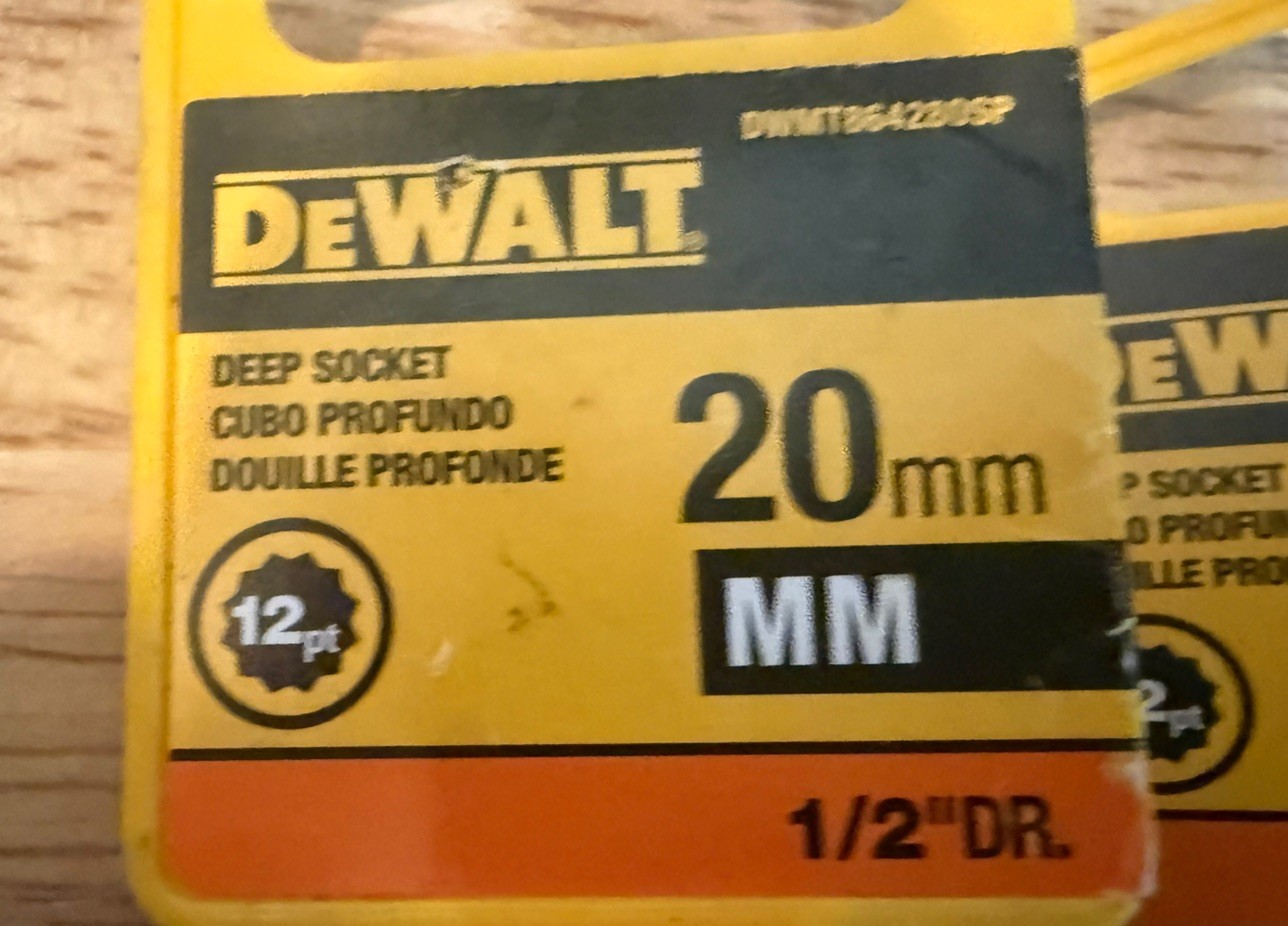 Dewalt 1/2” drive 12 point Sockets – 6 total NEW metric Deep