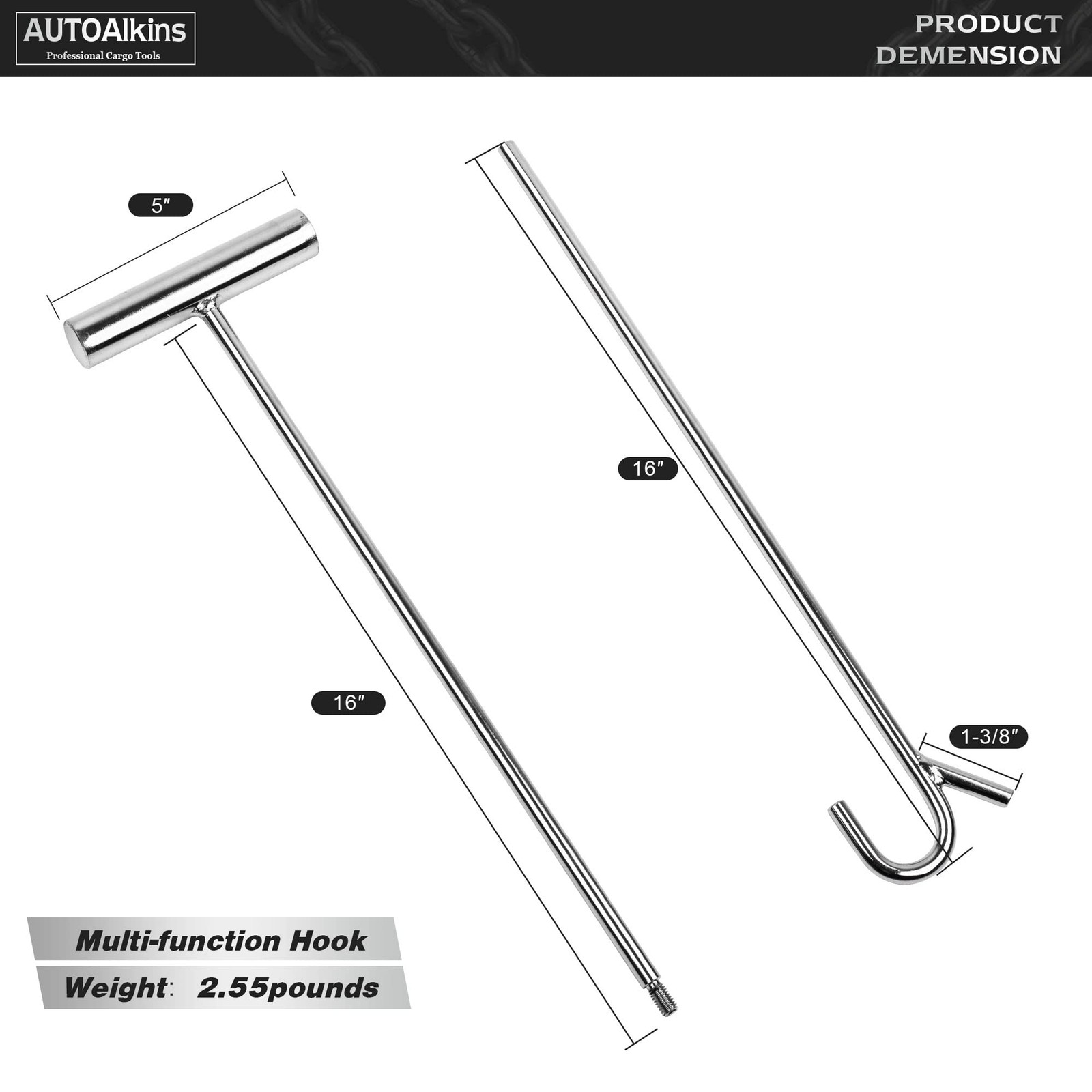 Heavy Duty 5th Wheel Pin Puller 32″ Solid Steel Chrome Plated Fifth Wheel Puller