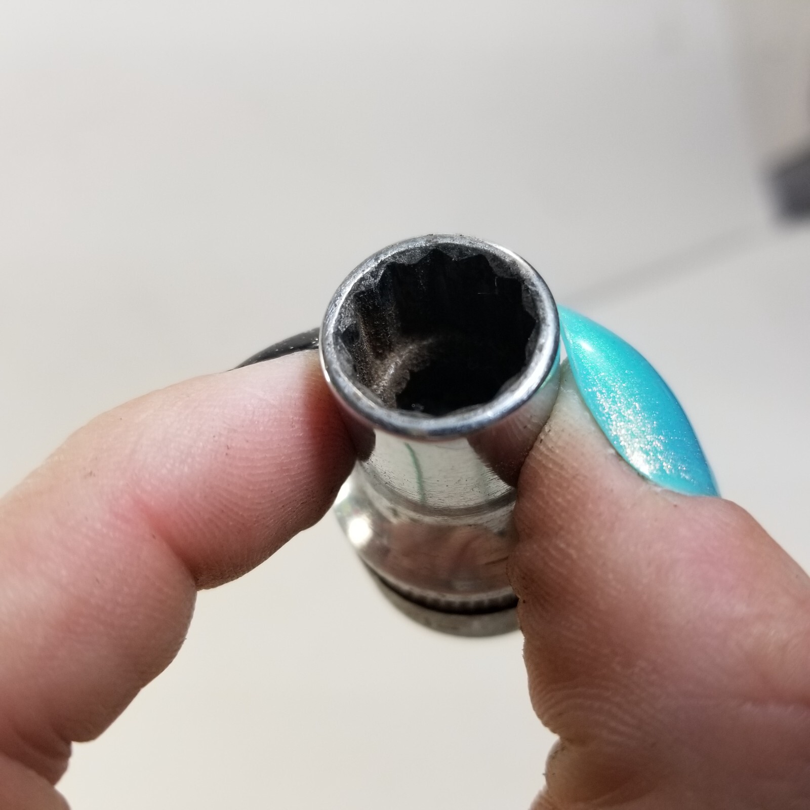 Indestro Super Chrome Socket 1214 7/16in. 12 pt. 1/2″ Drive USA 1950s