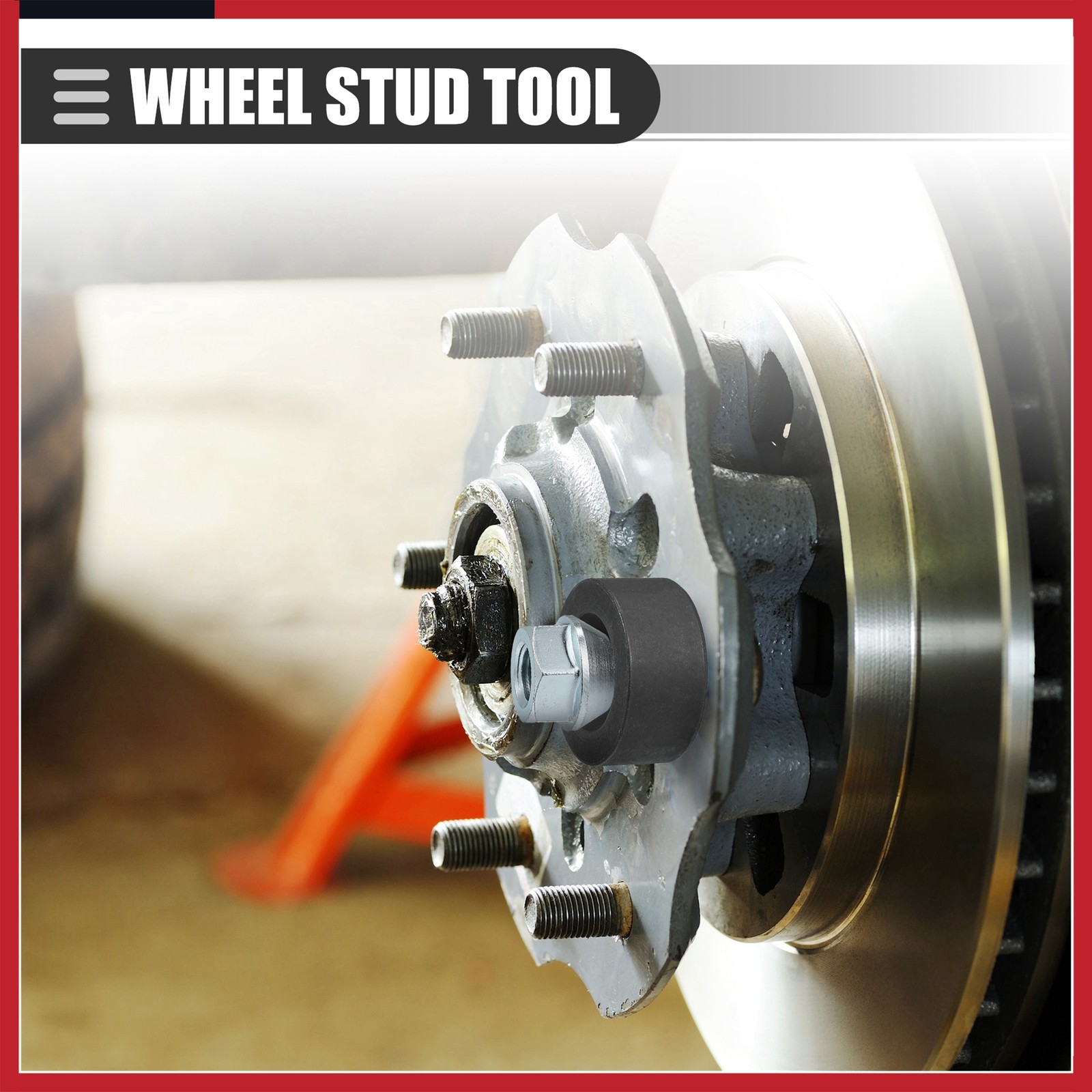 Wheel Stud Installer Tire Studding Tool w/ Hex Wheel Lug Nuts Silver Tone New