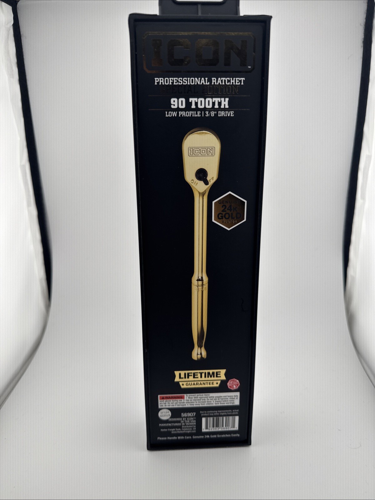 ICON Special Edition 3/8″ Drive 24K Gold Plated Professional Ratchet 90 Tooth