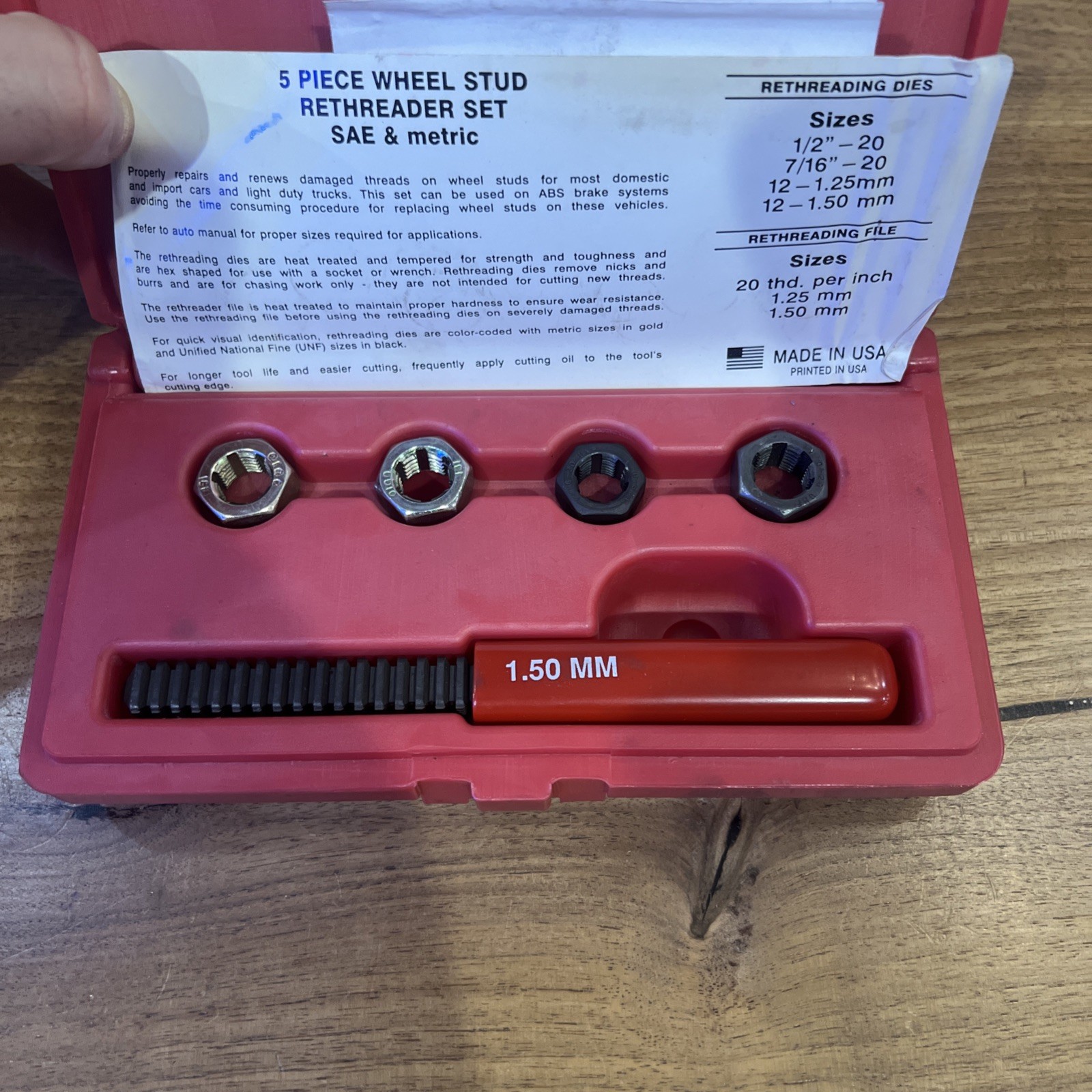 Matco Tools 5pc Rethreading Kit SRS25