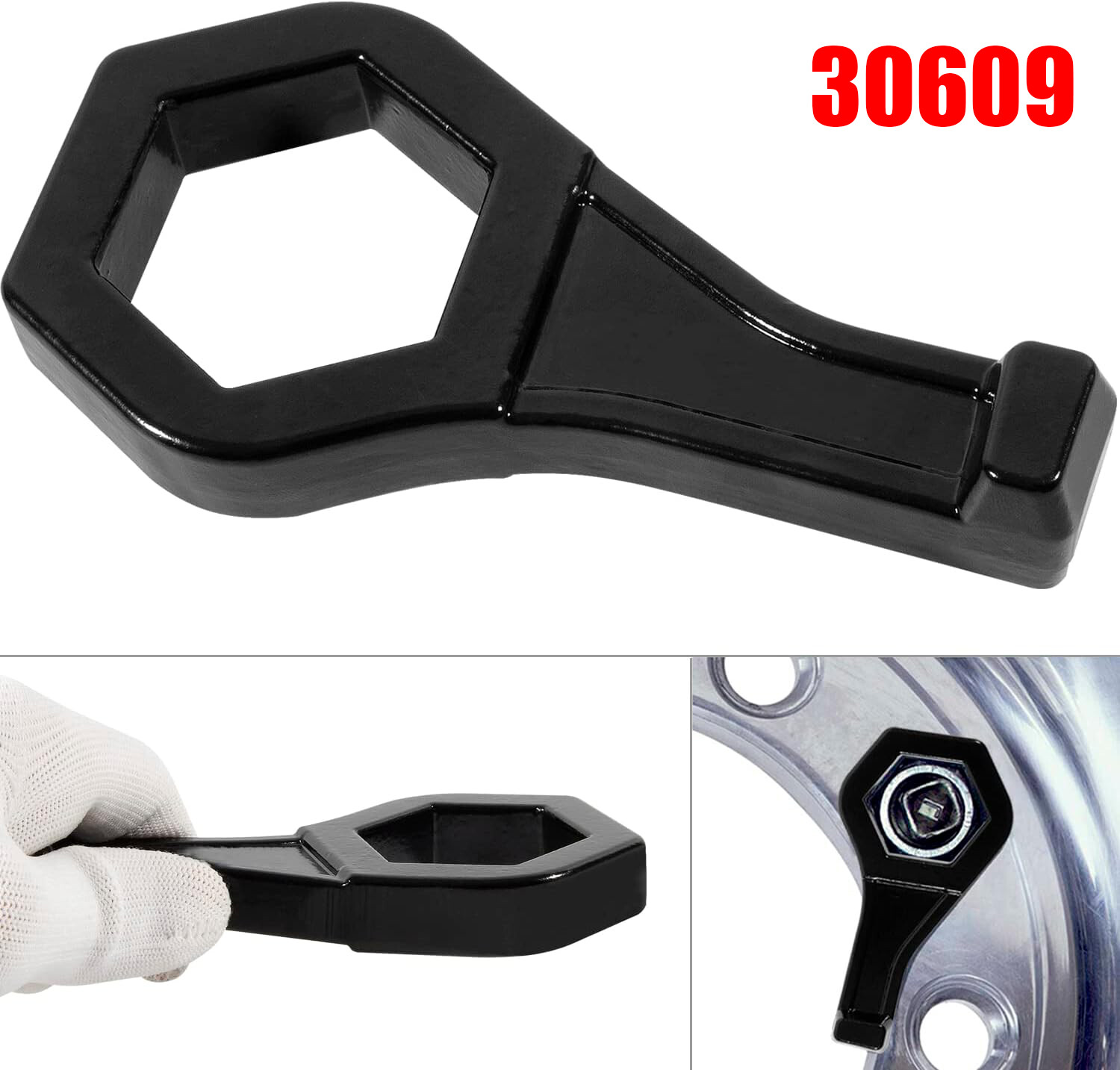 30609 TX9 Cap Nut Wrench Porkchop Style for 1-1/2″ (or 38mm) Nut Steel Black