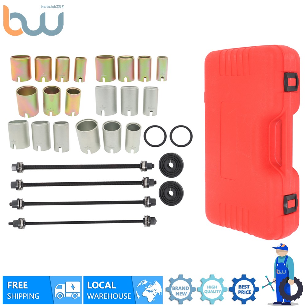 26PCS Universal Press & Pull Sleeve Kit Bush Bearing Removal Insertion Tool Set