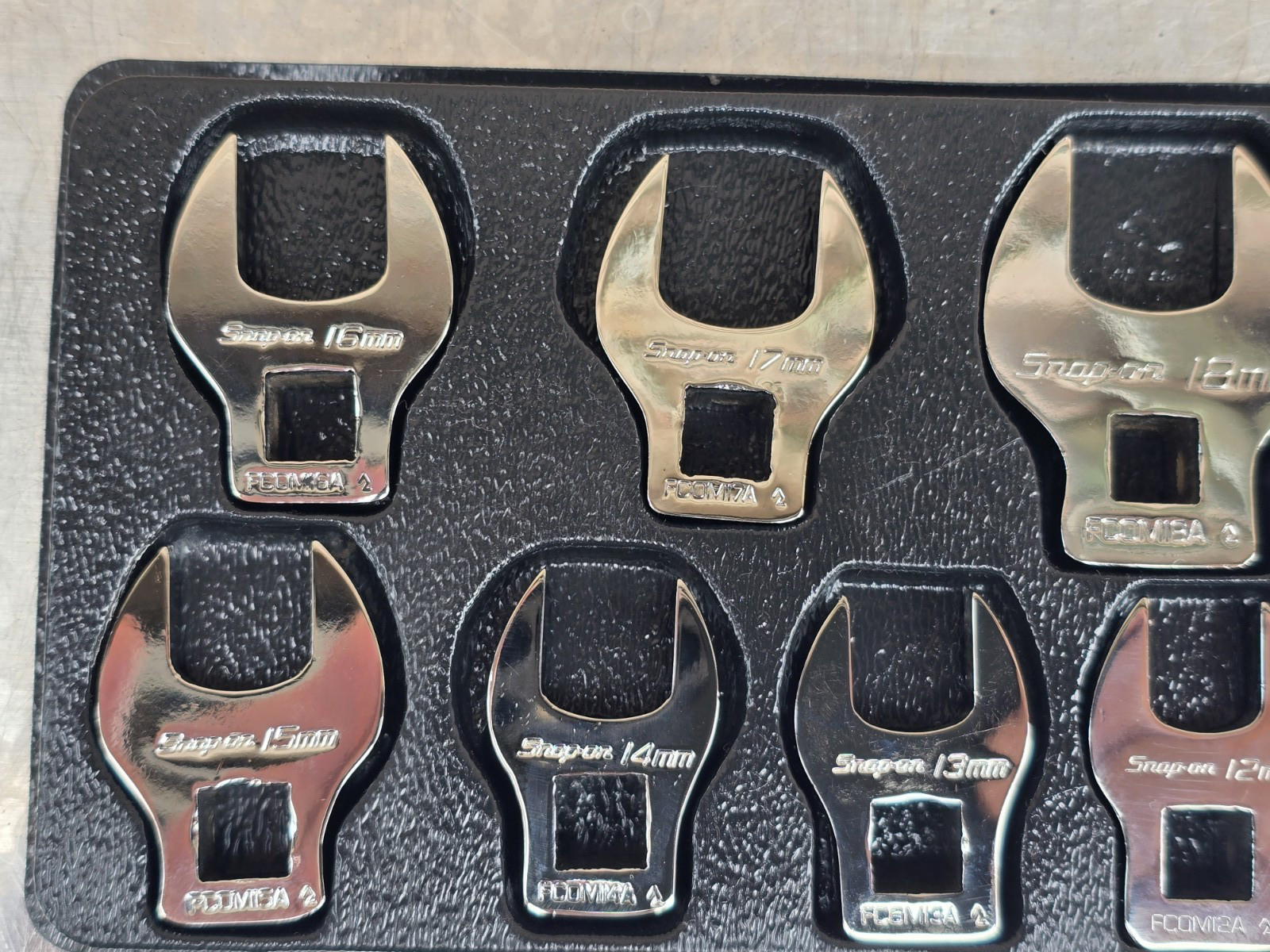 Snap-On Metric Crowfoot Wrench Set 10-Piece 3/8″ Drive (10 – 19mm) ~ 210FCOMA