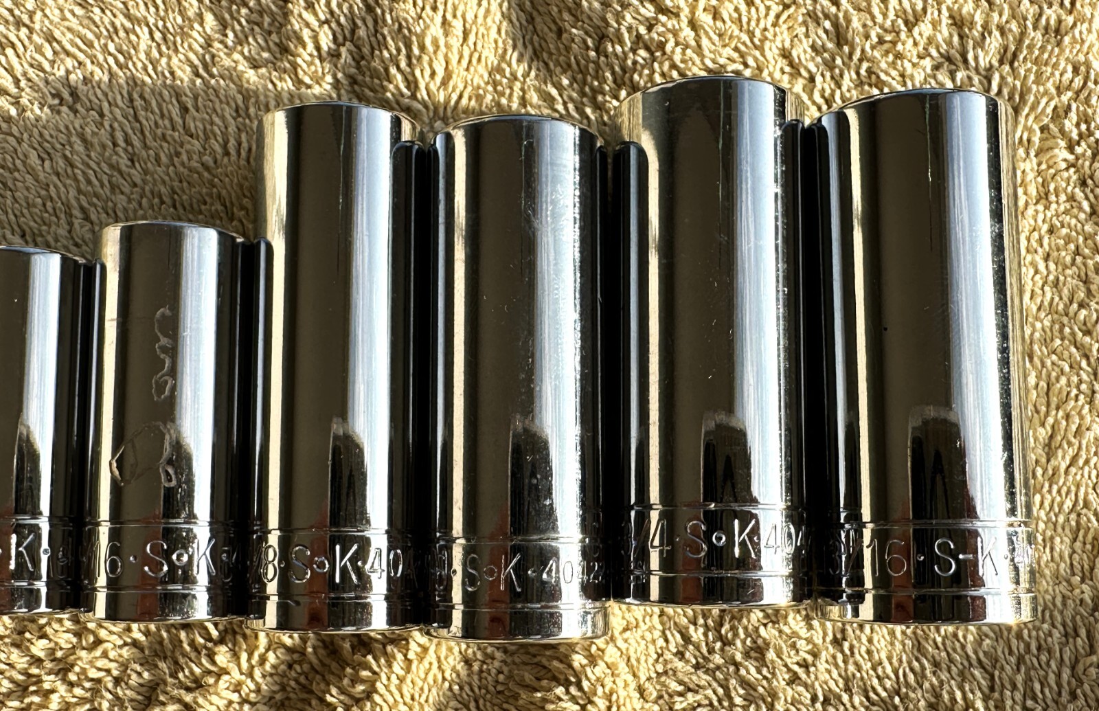 S-K PROFESSIONAL TOOLS 8 PC 3/8 INCH DRIVE SAE SOCKET SET NO. 4408