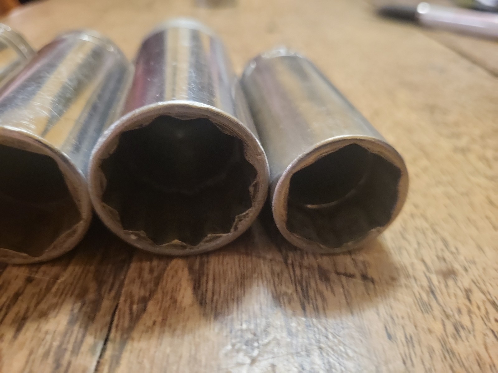 Lot 4 Snap On Deepwell Sockets TS321 TS361 S-341 SFS 281 7/8 1 1 1/16 , 1 1/8