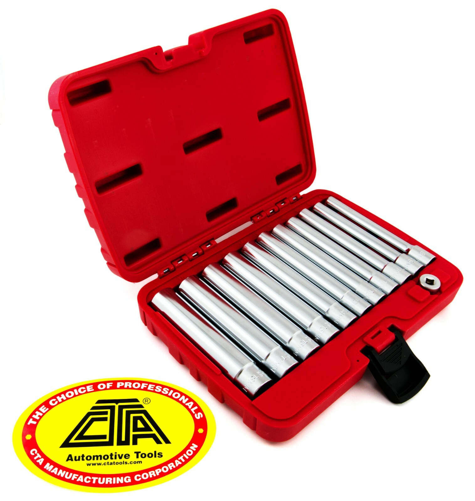CTA 1099 – 12 Piece Extra Deep Metric Socket Set 3/8″ DR. 120 mm Length Sockets
