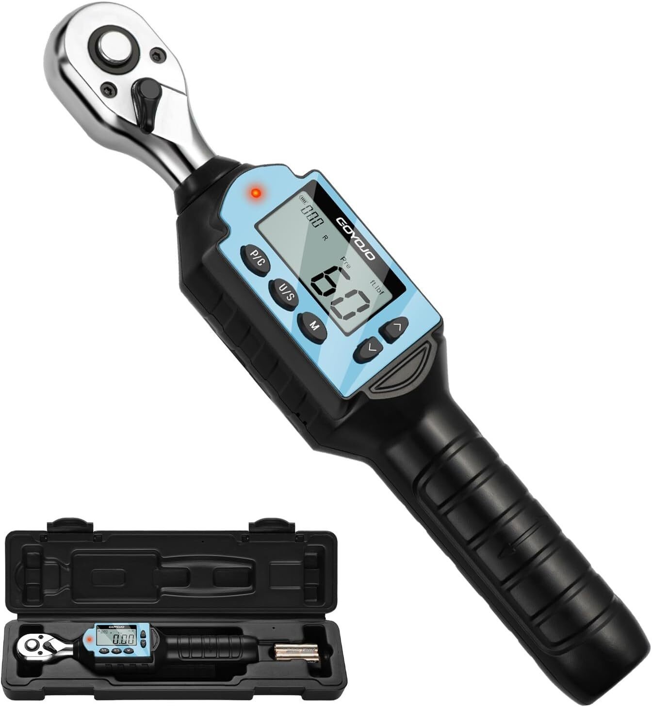 Digital Torque Wrench 60Nm&44.25 ft/lb High-Precision 3/8-Inch Drive Auto Repair