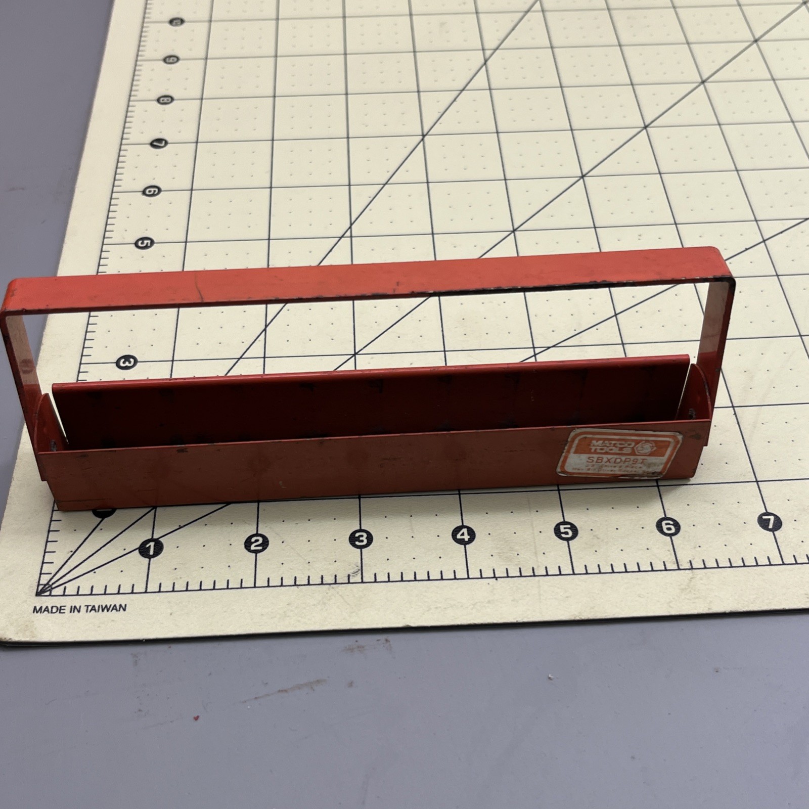 10 Mac & MATCO Tools vtg Metal Socket Holder Tray Red BLUE USA rear