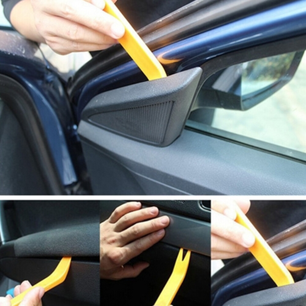 12 PIECES PLASTIC CAR RADIO DOOR CLIP PANEL TRIM DASH AUDIO REMOVAL PRY KIT TOOL