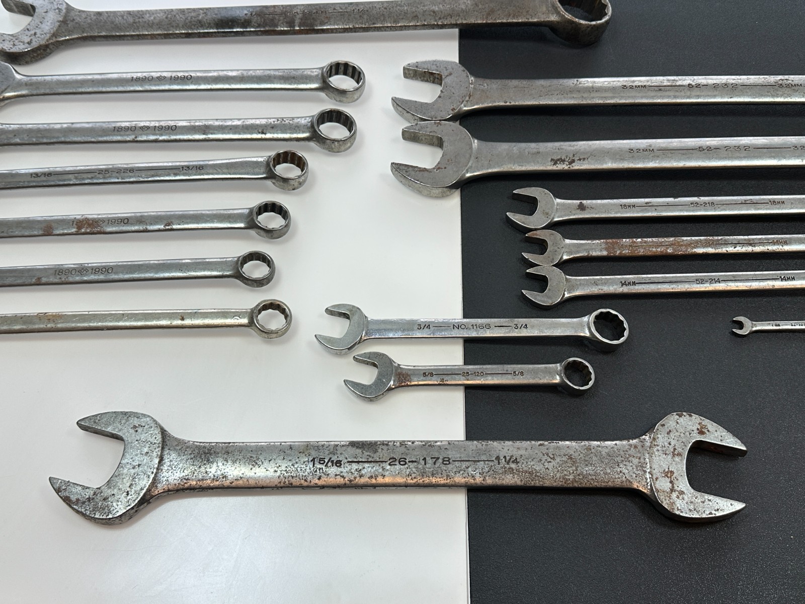 🇺🇸Armstrong Tools USA 16pc Mixed Wrench Lot Including 1-1/2 & 32mm Large Sizes