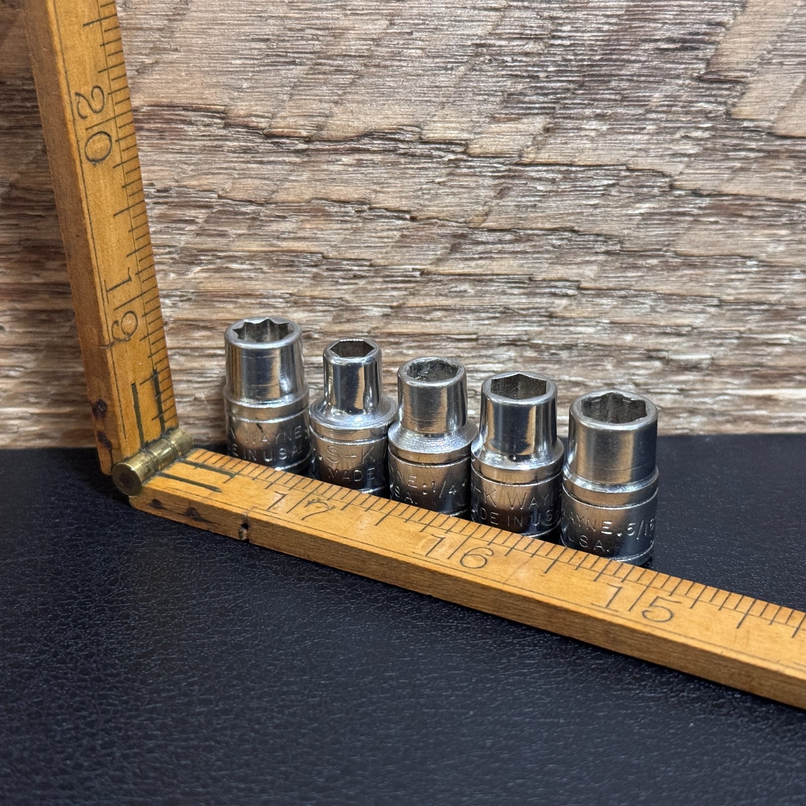 S-K Wayne Tools 1/4 Drive Socket Lot 6PT 7/32 1/4 9/32 5/16 & 8PT 40988 1/4 USA