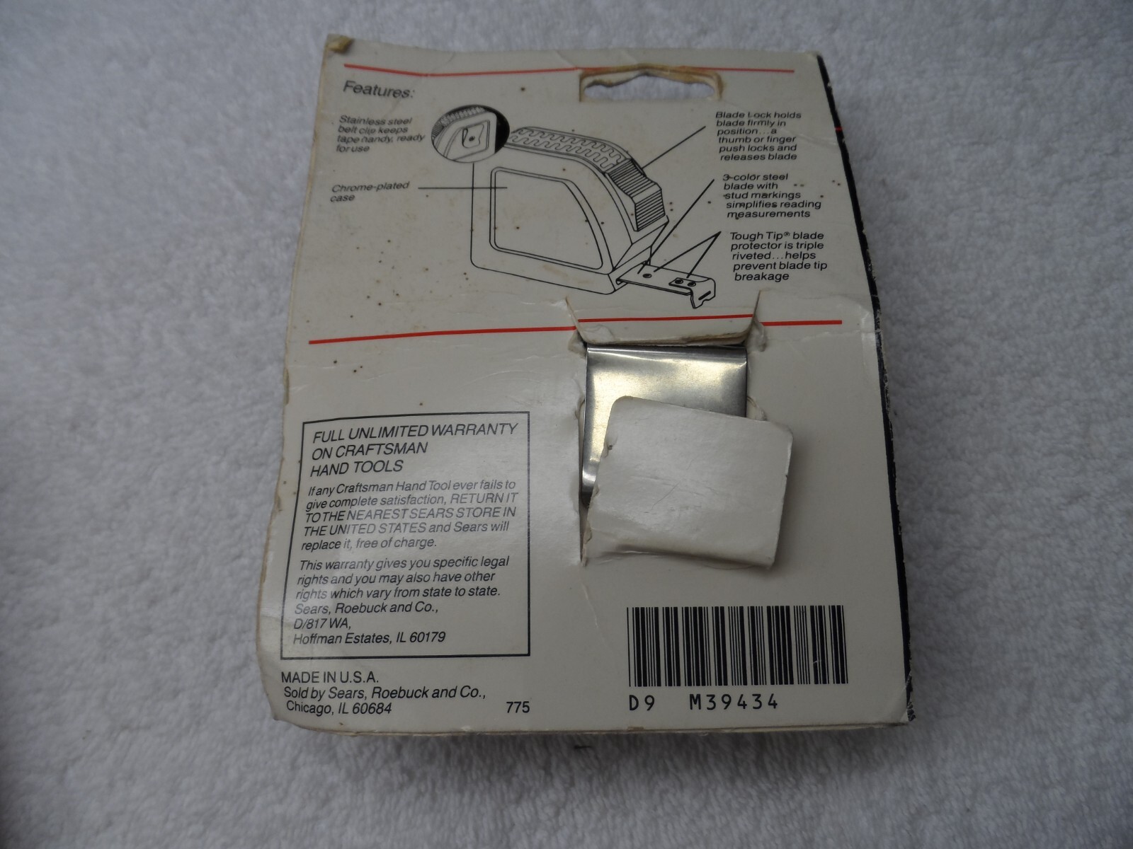 Craftsman NOS USA Heavy Duty Tape Measure, 1 in x 30 ft – Part # 39434