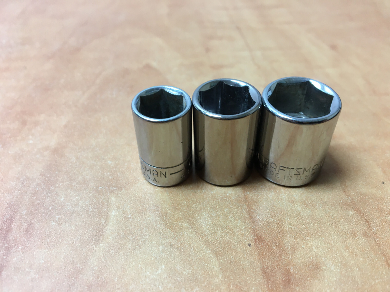Craftsman USA 1/4″ Drive 3pc Socket Set 3/8″ to 1/2″ SAE Shallow 6pt