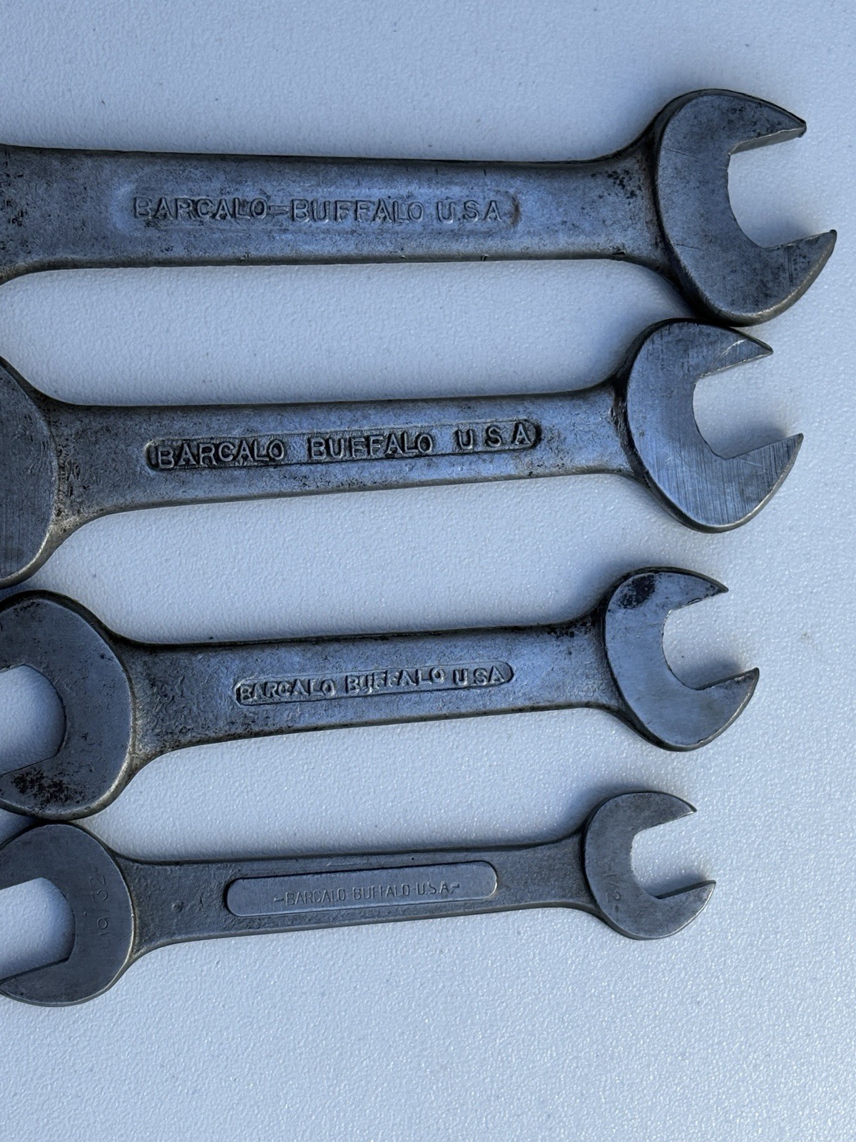 Vintage Barcalo Buffalo USA Drop Forged Open End Wrenches Lot of 4 7/8 3/4 19/32