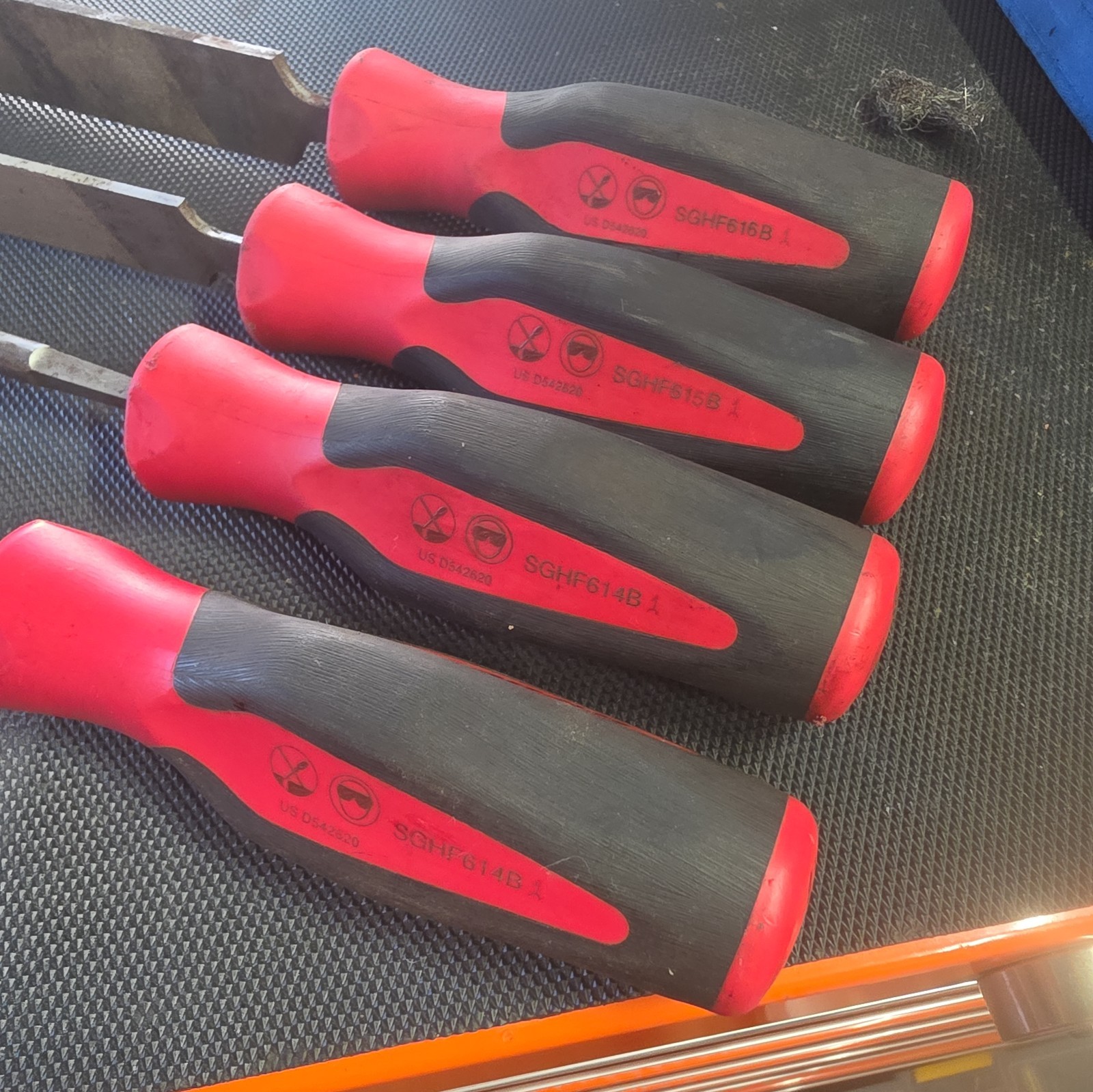 SNAP ON METAL FILE SET AND CASE X 4 GOOD CONDITION, INSTINCT GRIP C0416B
