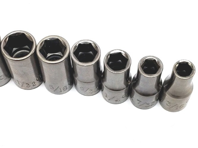 Craftsman 9pc 1/4″ Drive 6pt SAE Socket Set Made in USA 3/16″ to 1/2″ -G1-